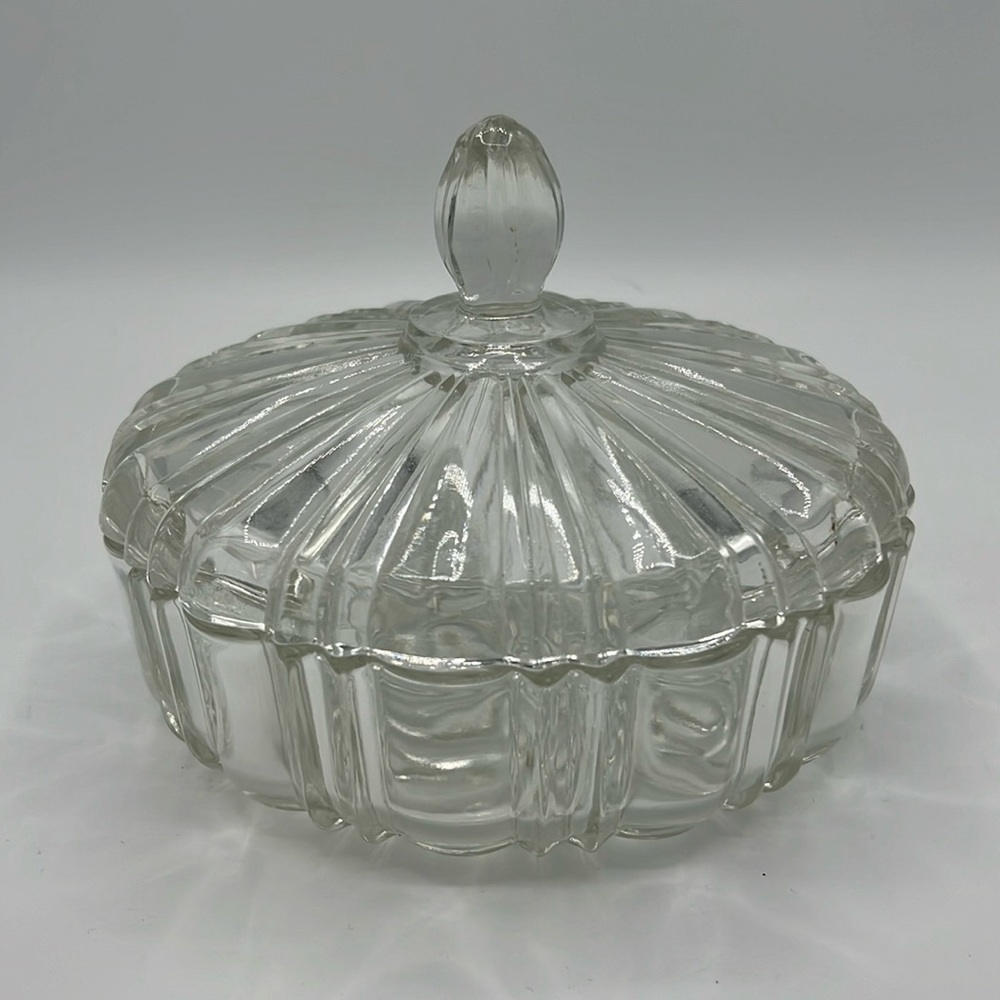 GLASS CANDY DISH WITH LID
